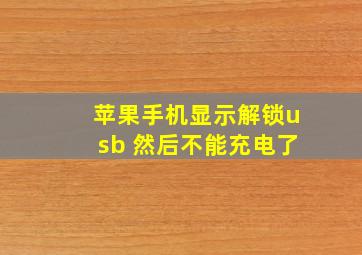 苹果手机显示解锁usb 然后不能充电了